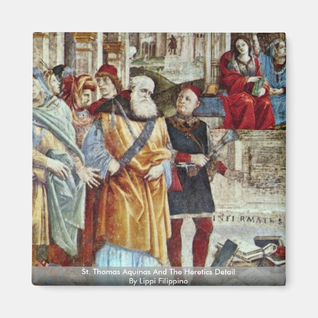 Imán Santo Tomás De Aquinas Y El Detalle De La Herética (Frente)