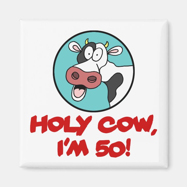 Imán Santo Vaca Soy Personalizado de Vaca 50 (Frente)