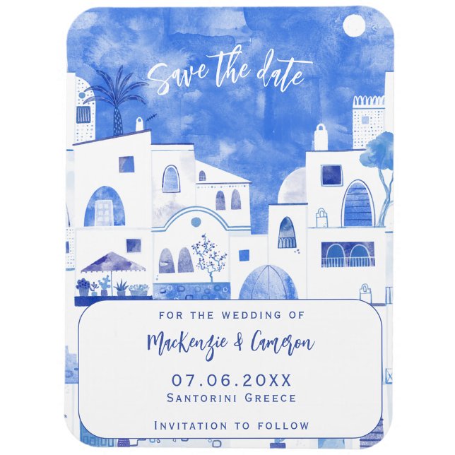 Imán Santorini Save The Date Boda (Subido por el creador)