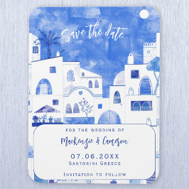 Imán Santorini Save The Date Boda