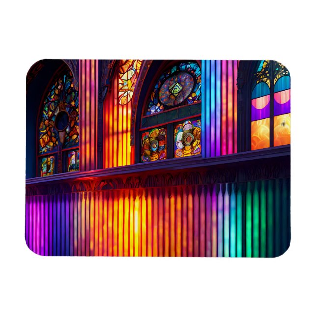 Imán Santuario | Interior de la iglesia arcoiris (Horizontal)