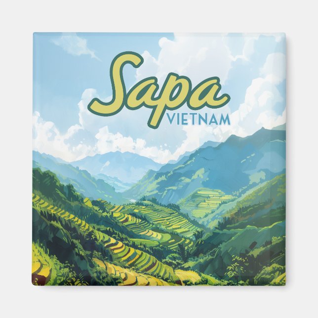 Imán Sapa Vietnam Asia Terrazas de arroz Viajes de époc (Frente)