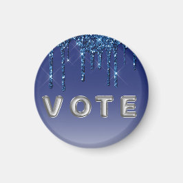 Imán Sapphire Blue Glitter Drip