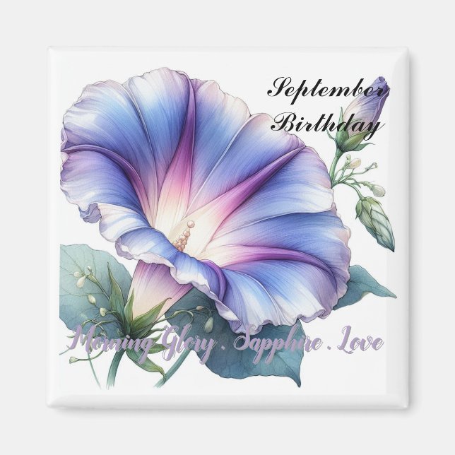 Imán Sapphire de Birthstone de septiembre y gloria matu (Frente)