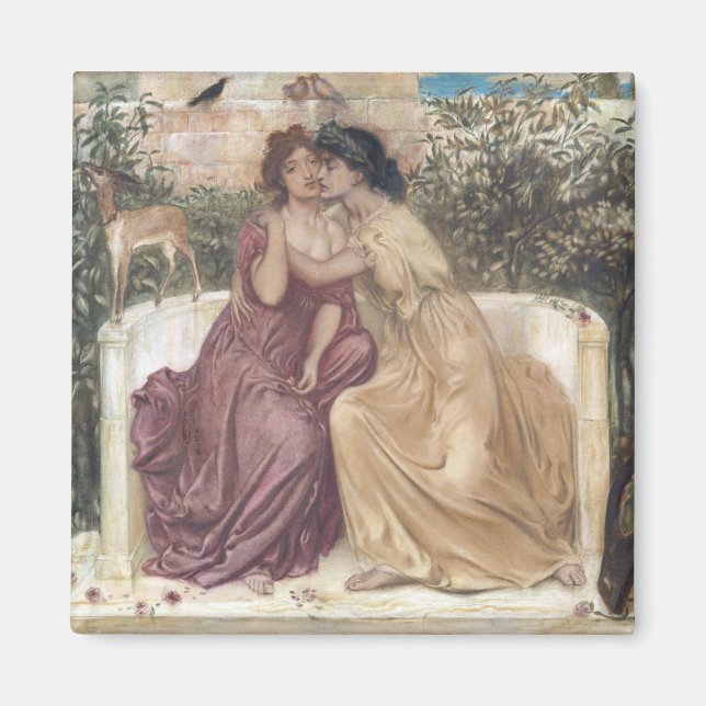 Imán Sappho y Erinna en un jardín griego (amor de lesbi (Frente)