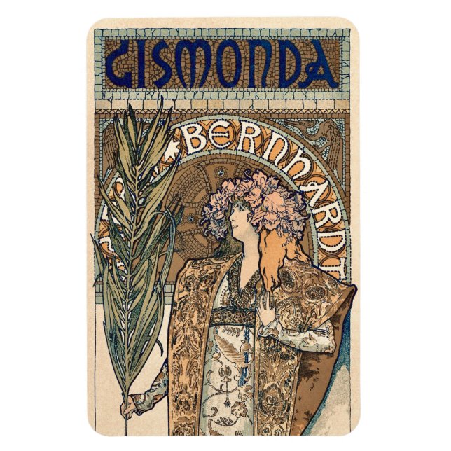 Imán Sarah Bernhardt por Alphonse Mucha (Vertical)