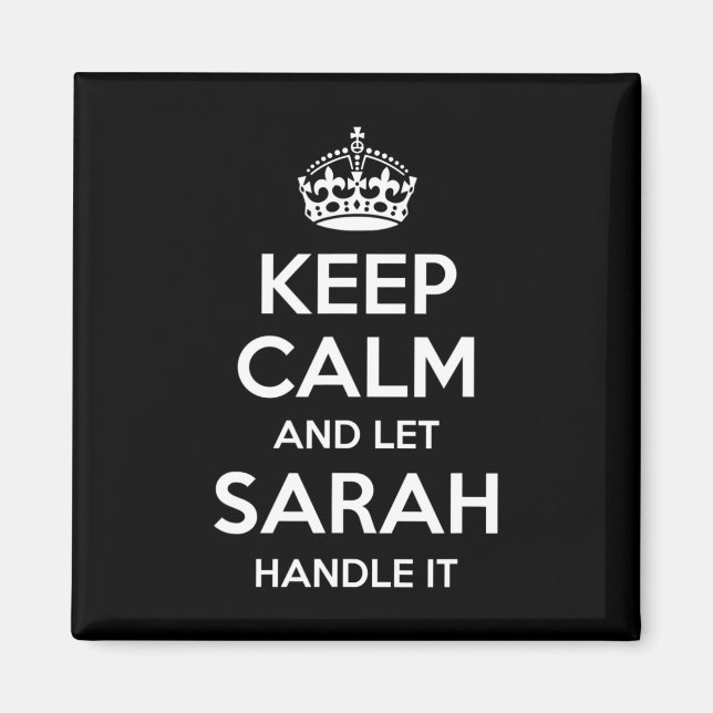 Imán Sarah Keep Calm Nombre Personalizado Funny Cumplea (Frente)