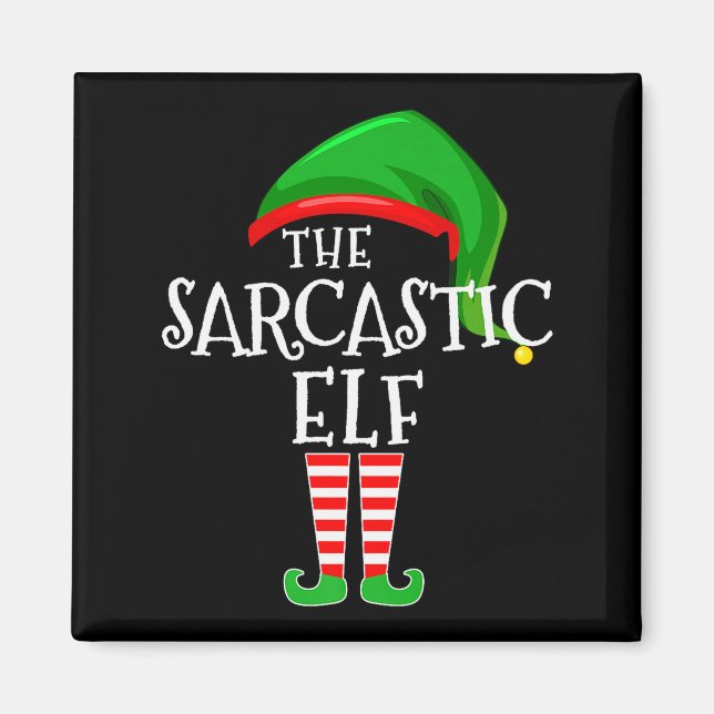 Imán Sarcastic Elf Family Matching Group Christmas Prem (Frente)