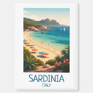 Imán Sardinia Italia Minimalista Arte de Viaje Vintage