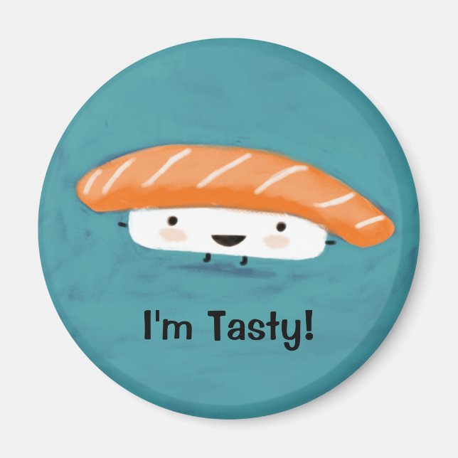 Imán Sashimi de salmón Kawaii (Frente)
