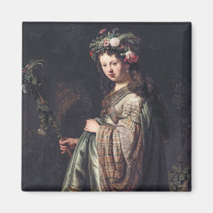 Imán Saskia van Uylenburgh as Flora, Rembrandt, 1634