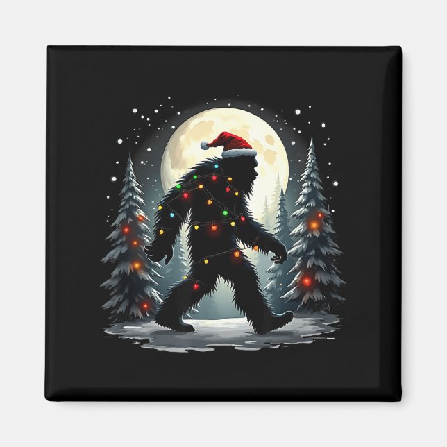 Imán Sasquatch 67 Santa Bigfoot Christmas Tree Funny  (Frente)