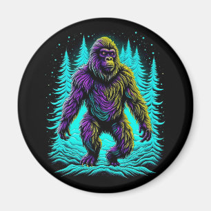 Imán Sasquatch Gran pie en Verde azulado y negro