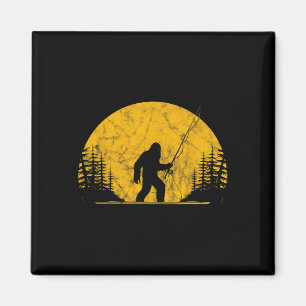 Imán Sasquatch pesca con mosca Trucha vintage pescador 