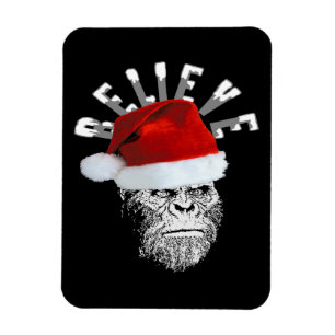 Imán Sasquatch Santa "Believe" Premium Navidades Magnet