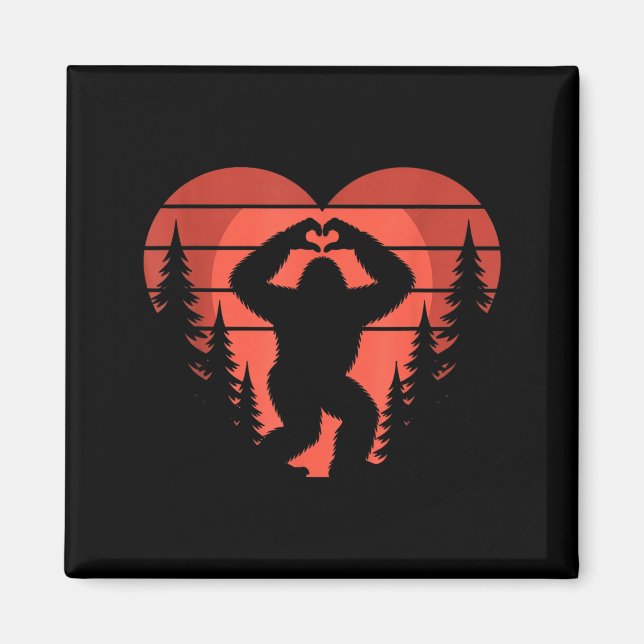 Imán Sasquatch Valentine's Day - Bigfoot Heart Sungles  (Frente)