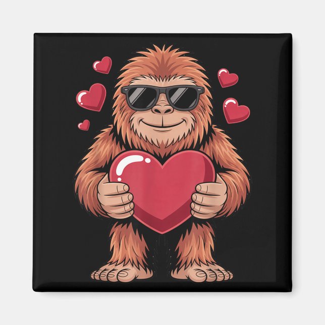 Imán Sasquatch Valentine's Day - Bigfoot Heart Sungles  (Frente)
