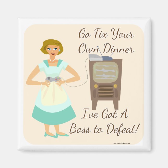 Imán Sassy Fifties Gamer Housewife (Frente)