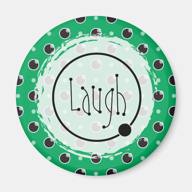Imán Sassy Polka Dots Laugh Magnet - Verde (Frente)