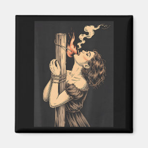 Imán Satan Devil Hell Witch With Flames Cigarette Occup