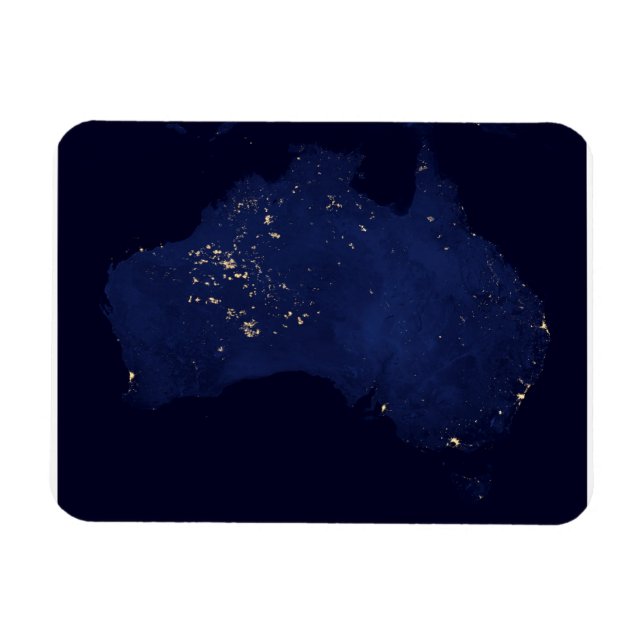 Imán Satélite Las Luces Nocturnas De Australia. (Horizontal)