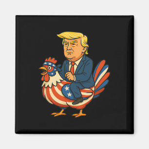 Imán Sátira de Jockey de Pollo de Trump - Humor Polític