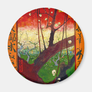 Imán Sauce de flores de ciruelo de Van Gogh después de