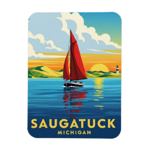 Imán Saugatuck Sailboat Michigan Travel