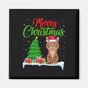 Imán Savannah Cat Christmas Tree Enfoca Navidad Savanna