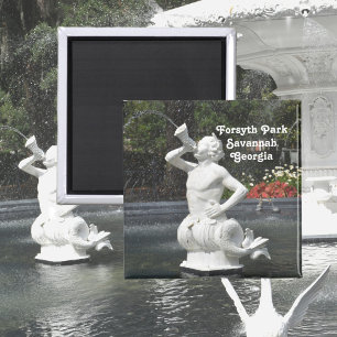 Imán Savannah GA Forsyth Park Fuente Triton