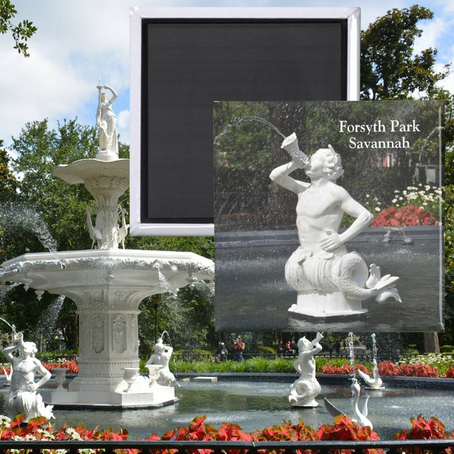 Imán Savannah Georgia Forsyth Park Fuente Triton (Subido por el creador)