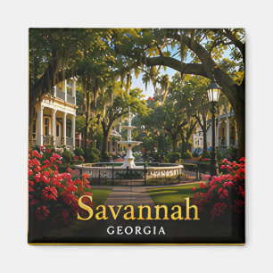 Imán Savannah Georgia Musgo Español y Plazas Históricas