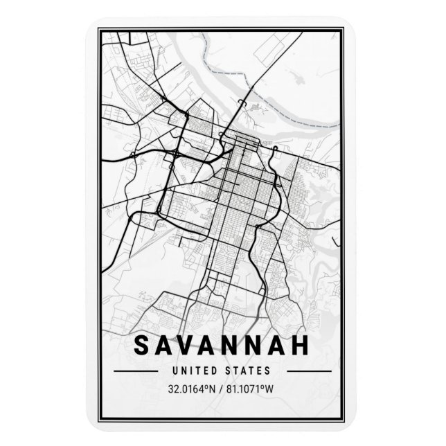 Imán Savannah Georgia USA Travel City Map (Vertical)