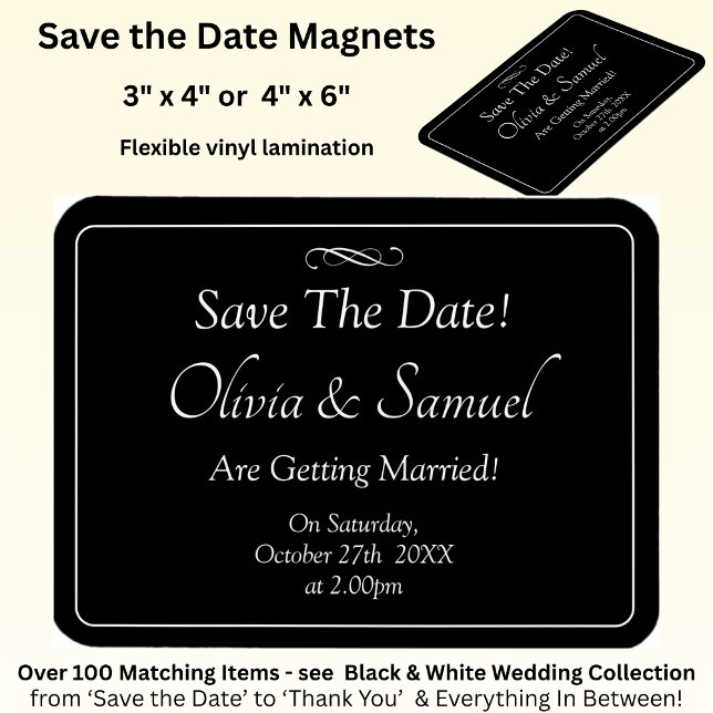 Imán Save The Date - Black & White with Infinity Scroll (Subido por el creador)