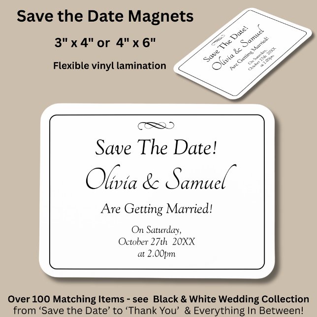 Imán Save The Date - Black & White with Infinity Scroll (Subido por el creador)