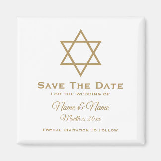 Imán Save The Date Boda Magnet : Estrella de David