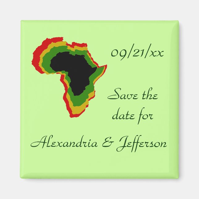 Imán "Save the Date" - Colores panafricanos (Frente)