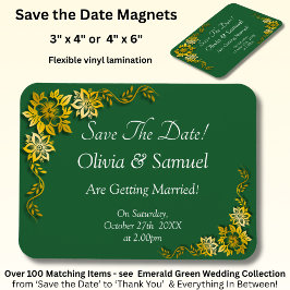 Imán Save The Date - Emerald Green & Gold