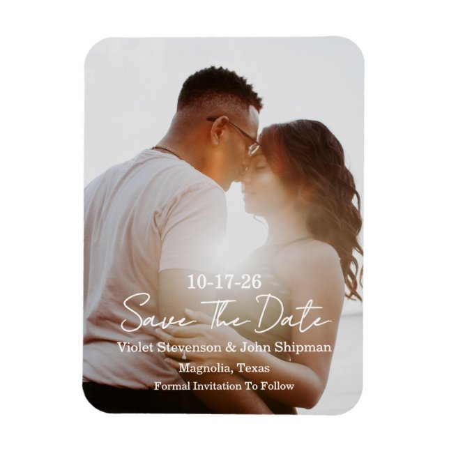 Imán Save The Date Flexible Photo Magnet (Vertical)