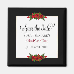 Imán Save the Date, Magnets, Red Rose Collection