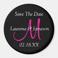 Save The Date Monogram Magnet
