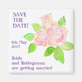 Imán "Save the Date", rosas rosas rosas antiguas d