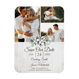 Imán Save The Date Rustic Southern Cotton Wedding