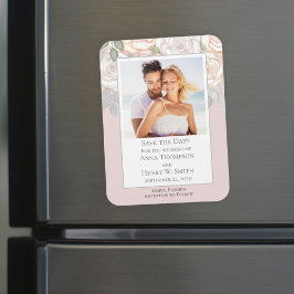 Imán Save the Date Wedding Elegant Modern Floral Blush