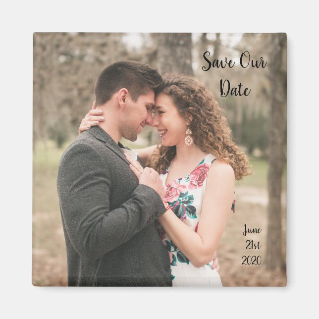Imán Save The Date Wedding Photo Magnet (Frente)