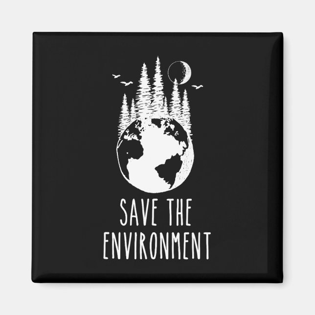 Imán Save the Environment Earth Day Nature Wildlife Con (Frente)