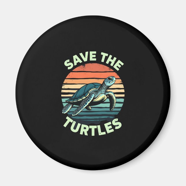 Imán Save The Turtles Animal Turtle Pet Lover (2) (Frente)