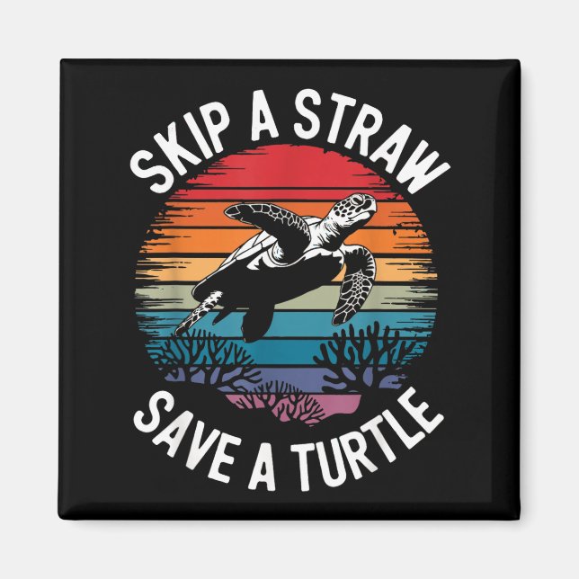 Imán Save Turtles Sea Ocean Turtle Shirt  (Frente)