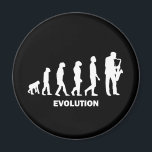 Imán Saxofón<br><div class="desc">Divertidos camisetas de la evolución del jugador saxofón,  camisetas y regalos para jugadores de sax. Unas divertidas prendas para los cumpleaños,  Navidades o cualquier ocasión.</div>