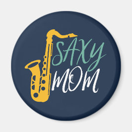 Imán Saxy Mom Divertida Jugadora Saxofoniana Madre